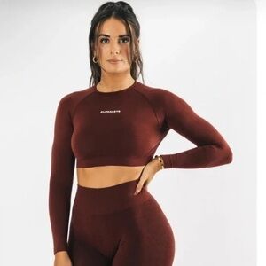 Alphalete Women's Amplify Long Sleeve Crop Top - Copper NWT
